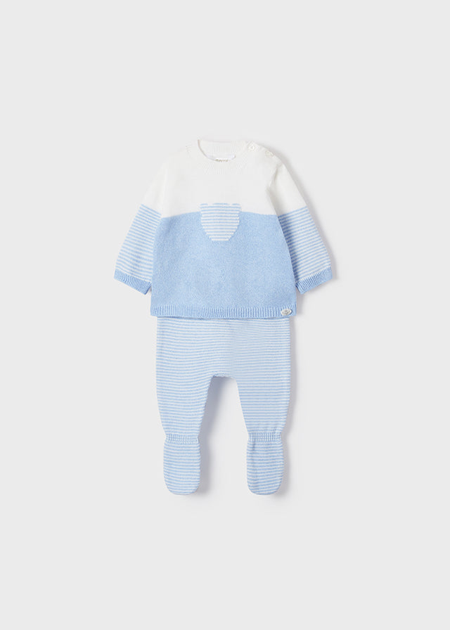 Conjunto new born polaina tricot