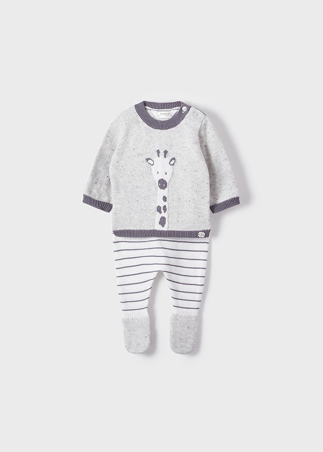 Conjunto new born polaina tricot