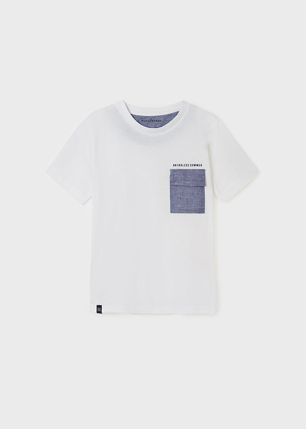 Camiseta m/c combinada lino