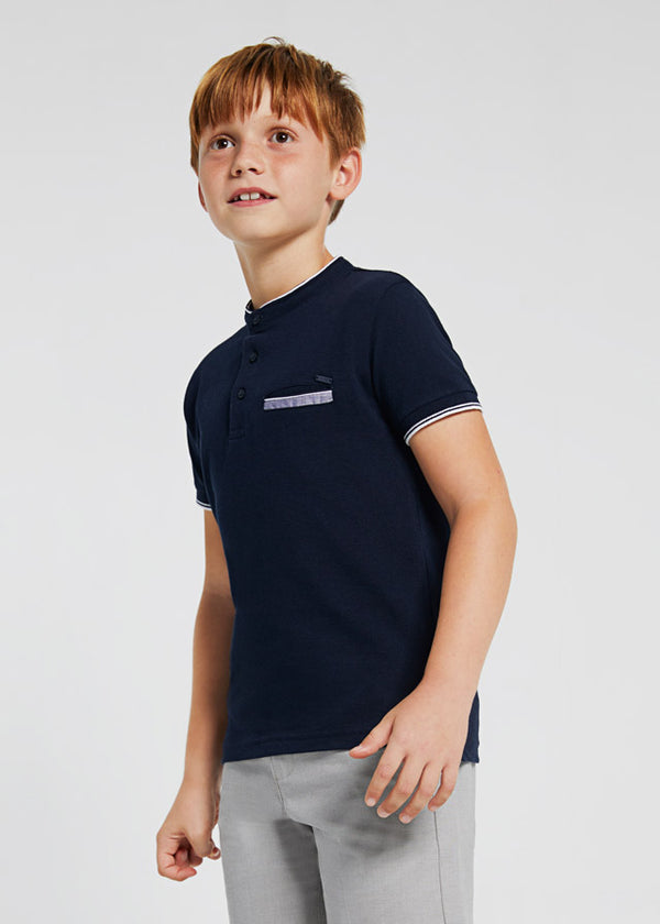 Polo m/c cuello contraste