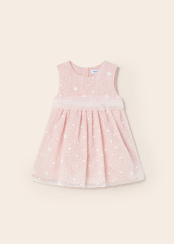 Vestido organza bordada