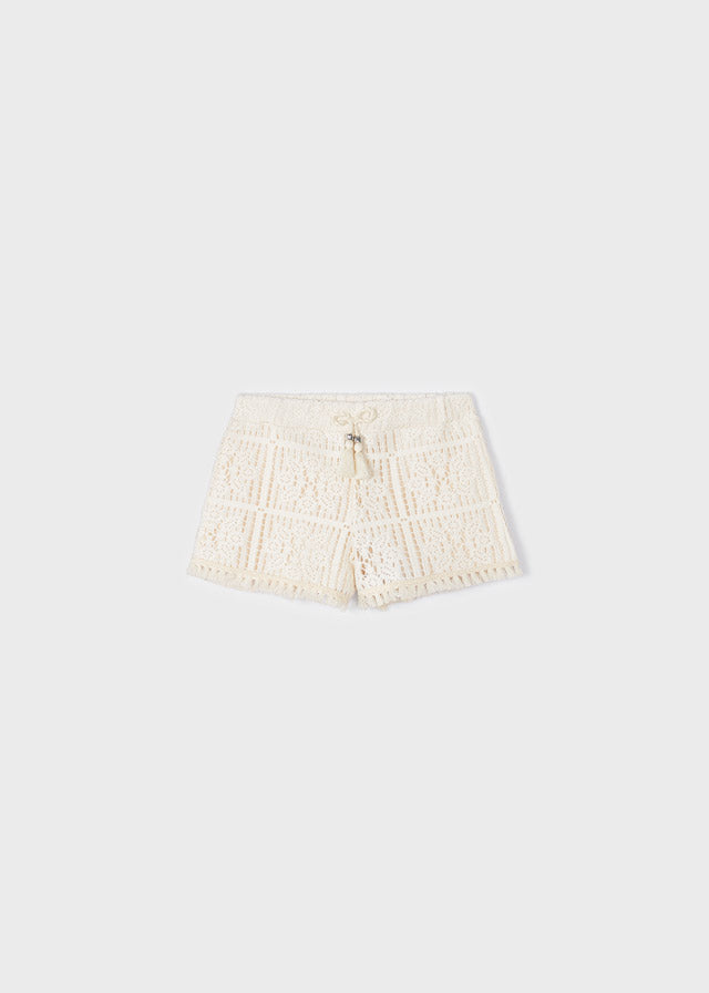 Pantalon corto punto crochet
