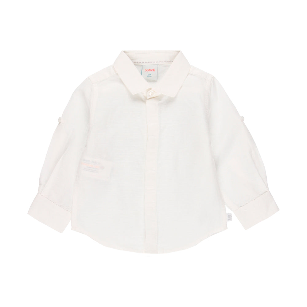 Conjunto pantalon lino y camisa lino m/l de bebe niño