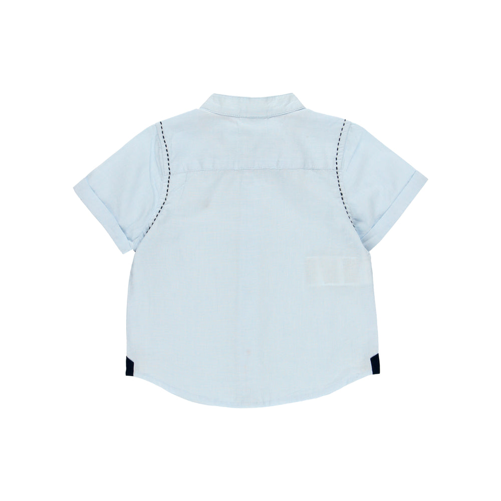 Conjunto camisa fil a fil m/c y bermuda satén elástico