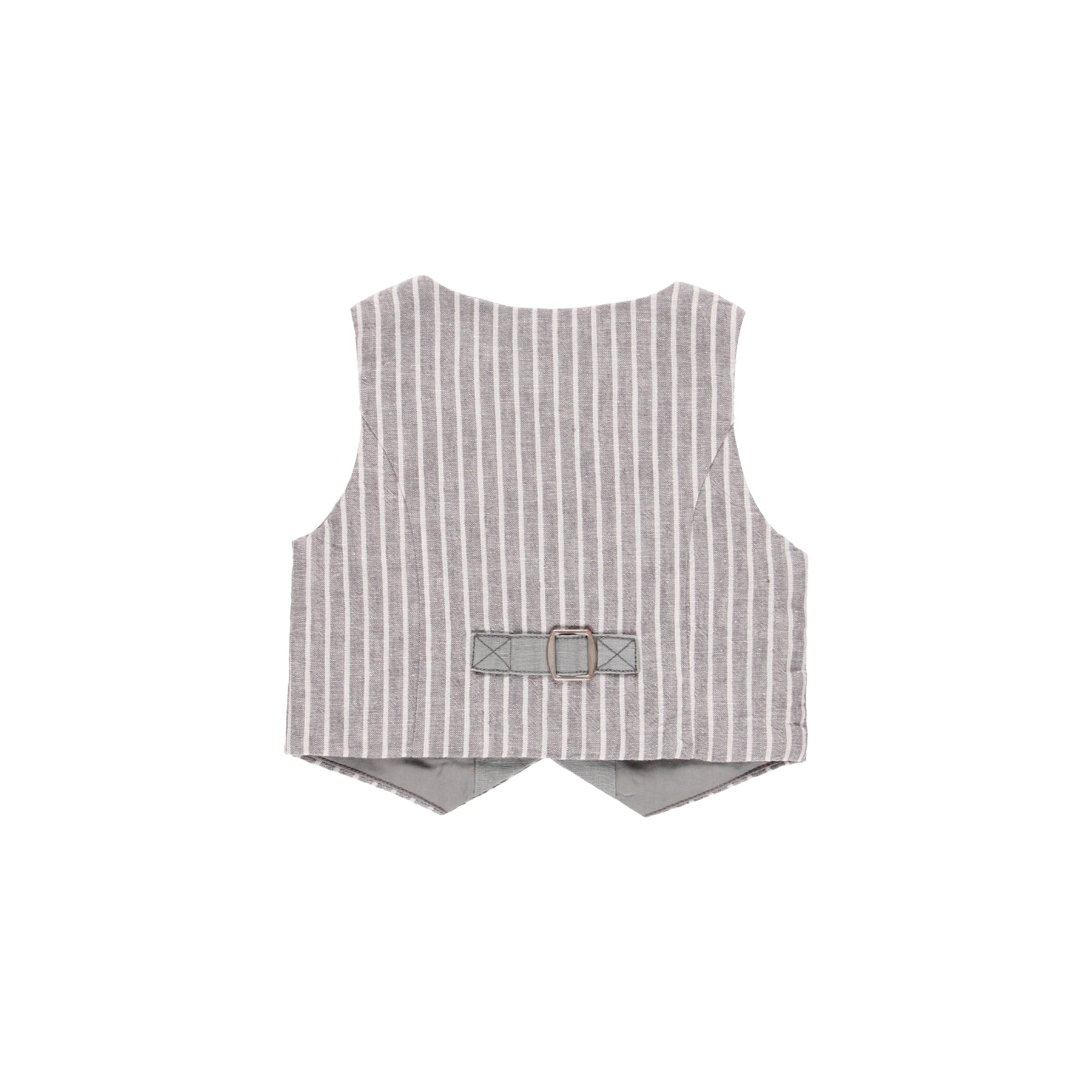 Conjunto chaleco lino listado y bermuda lino de bebe niño