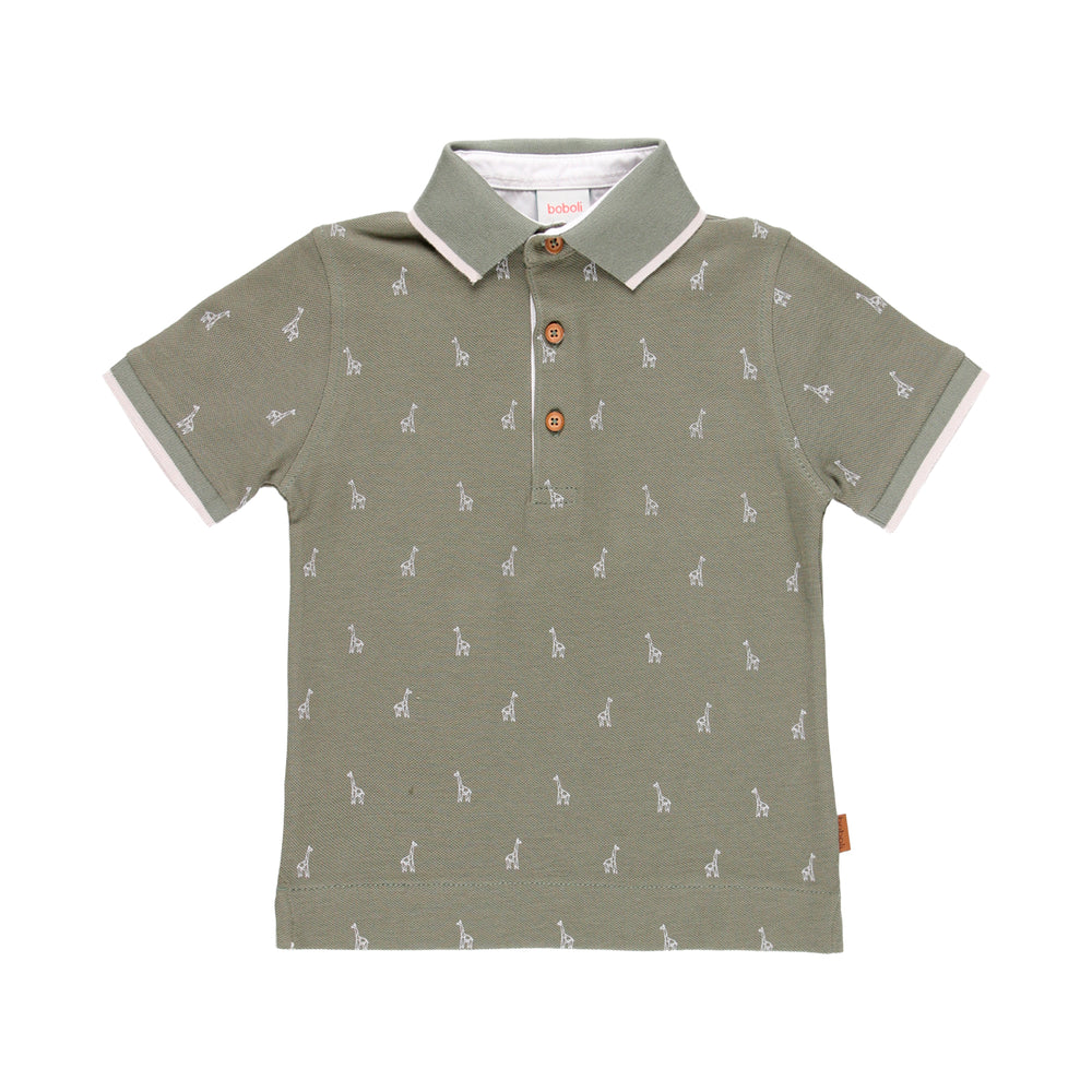 Conjunto polo piqué estampado y bermuda lino