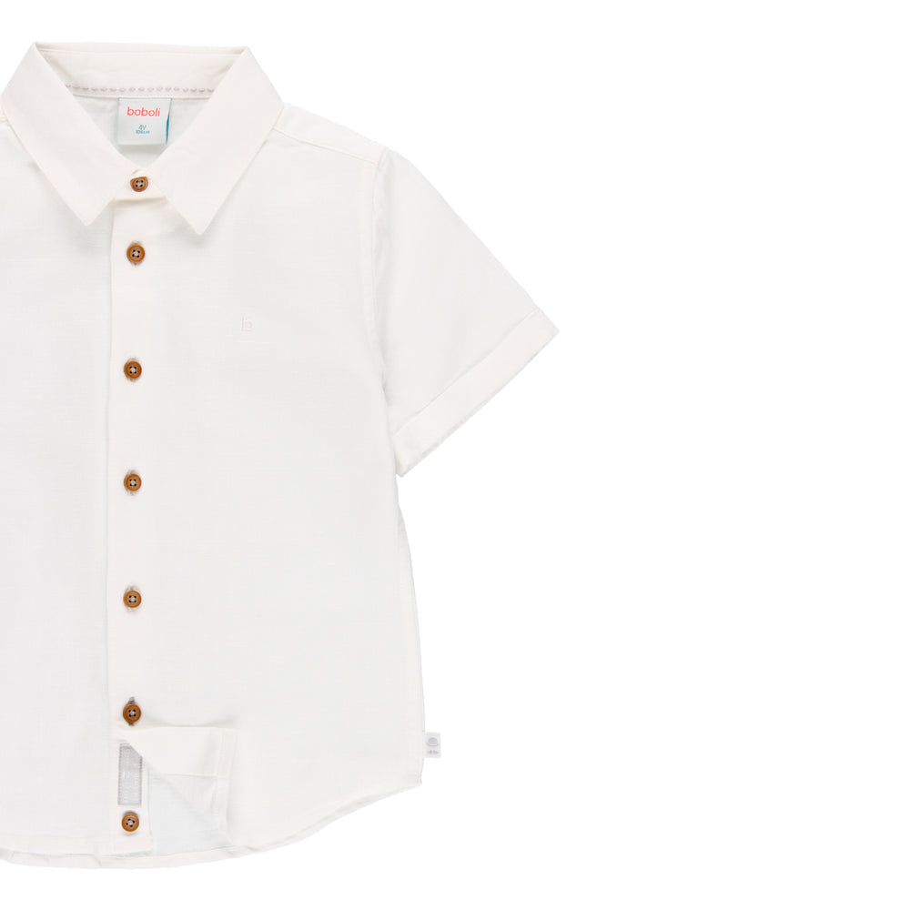 Camisa lino manga corta de niño