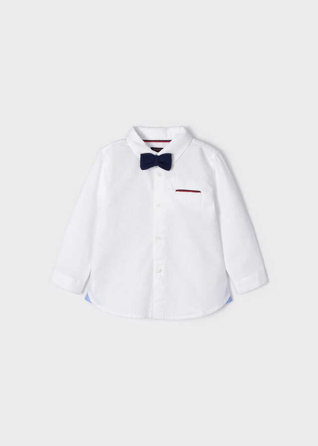 Camisa m/l vestir pajarita