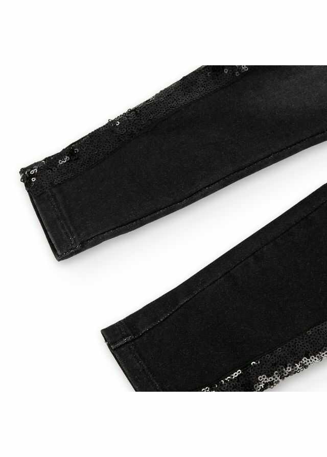 Stretch knit denim trousers for girl