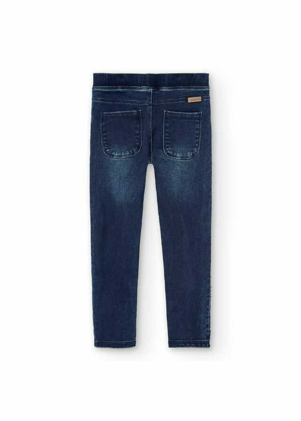 Pantalon denim punto elastico de niña