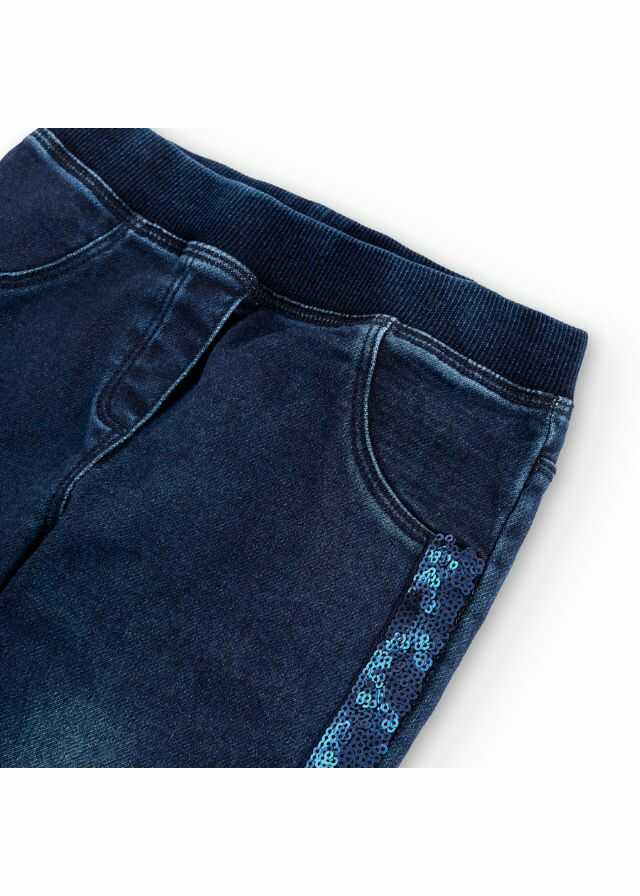 Pantalon denim punto elastico de niña