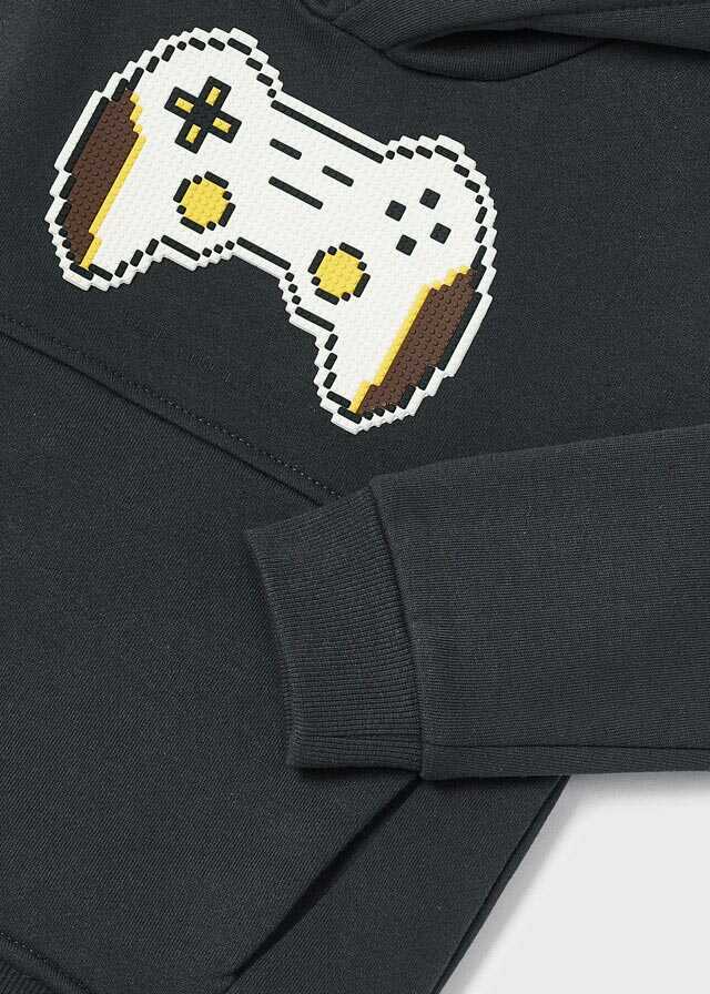 Rubberized appliqué pullover